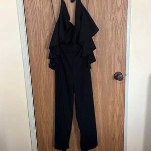 Black halter pantsuit